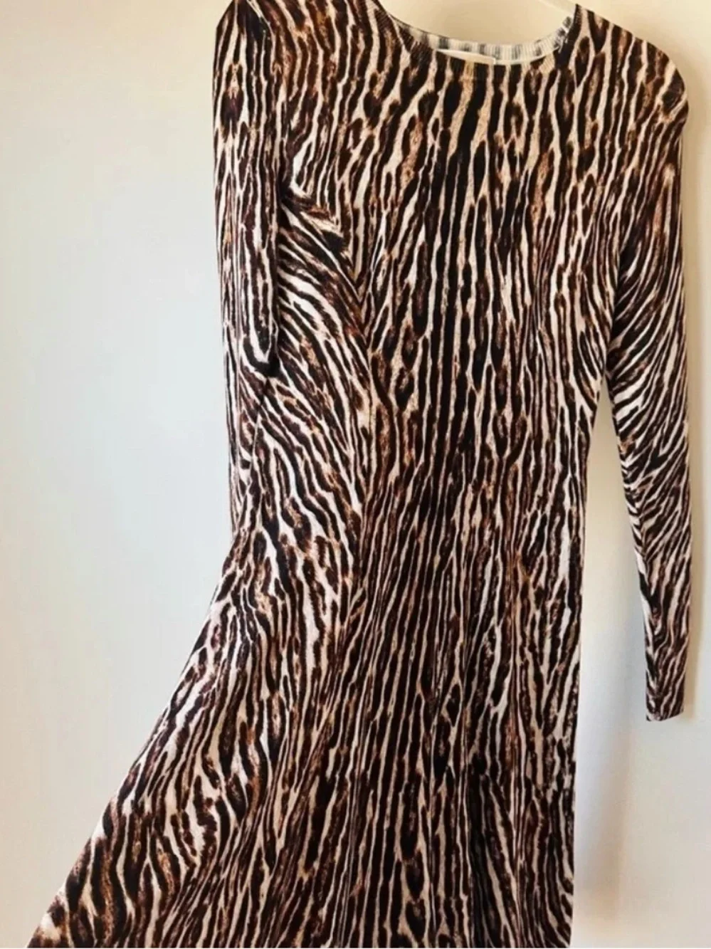 Michael Kors Brown  Long-Sleeve Animal Print